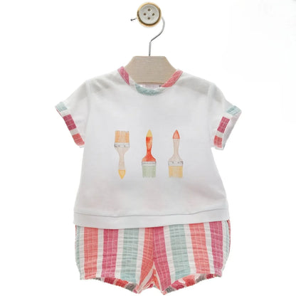 Conjunto camiseta y short rayas "Caracola" - PARDALETS