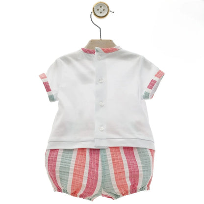 Conjunto camiseta y short rayas "Caracola" - PARDALETS