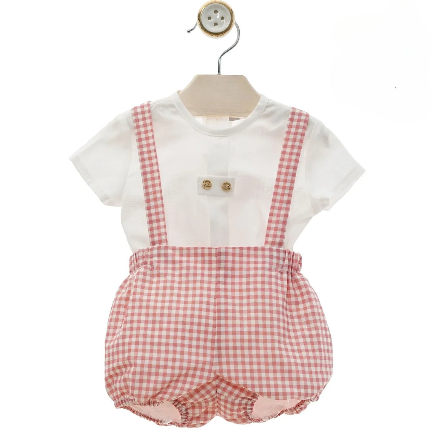 Conjunto camisa y peto vichy buganvilla "Isla" - PARDALETS