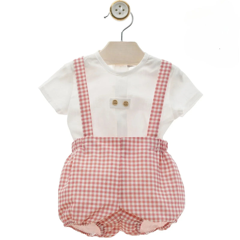 Conjunto camisa y peto vichy buganvilla "Isla" - PARDALETS