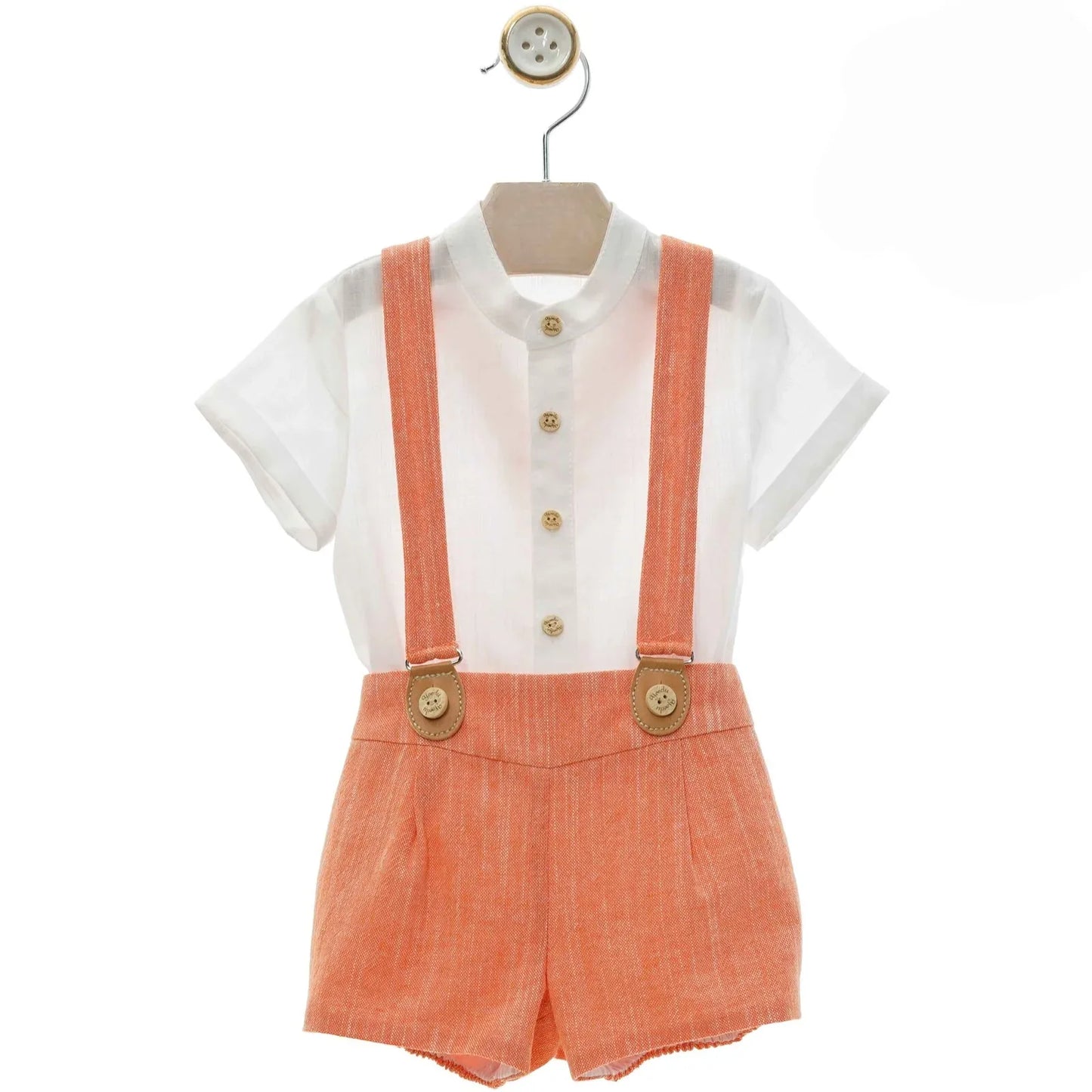Conjunto camisa blanca y short naranja "Corales" - PARDALETS