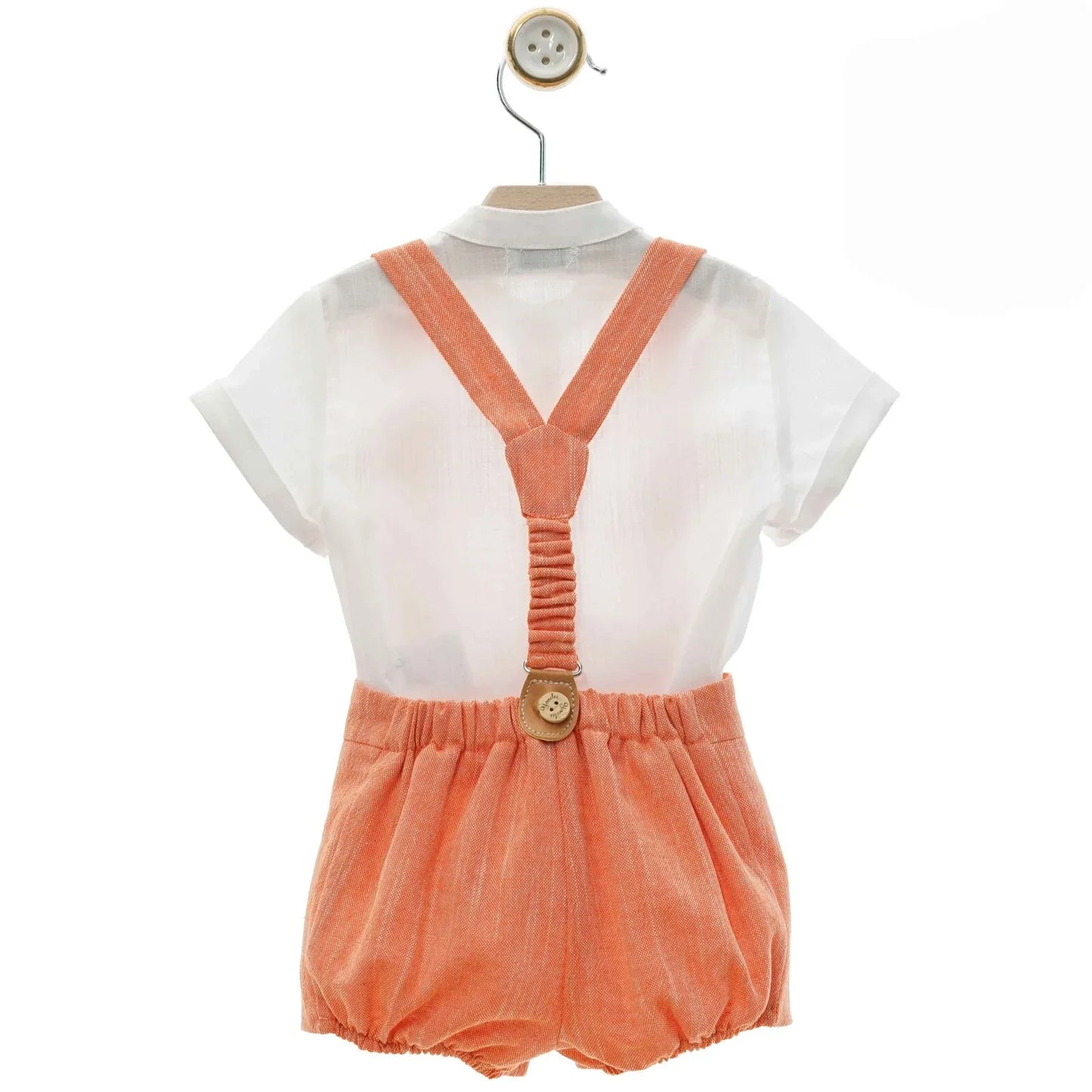 Conjunto camisa blanca y short naranja "Corales" - PARDALETS