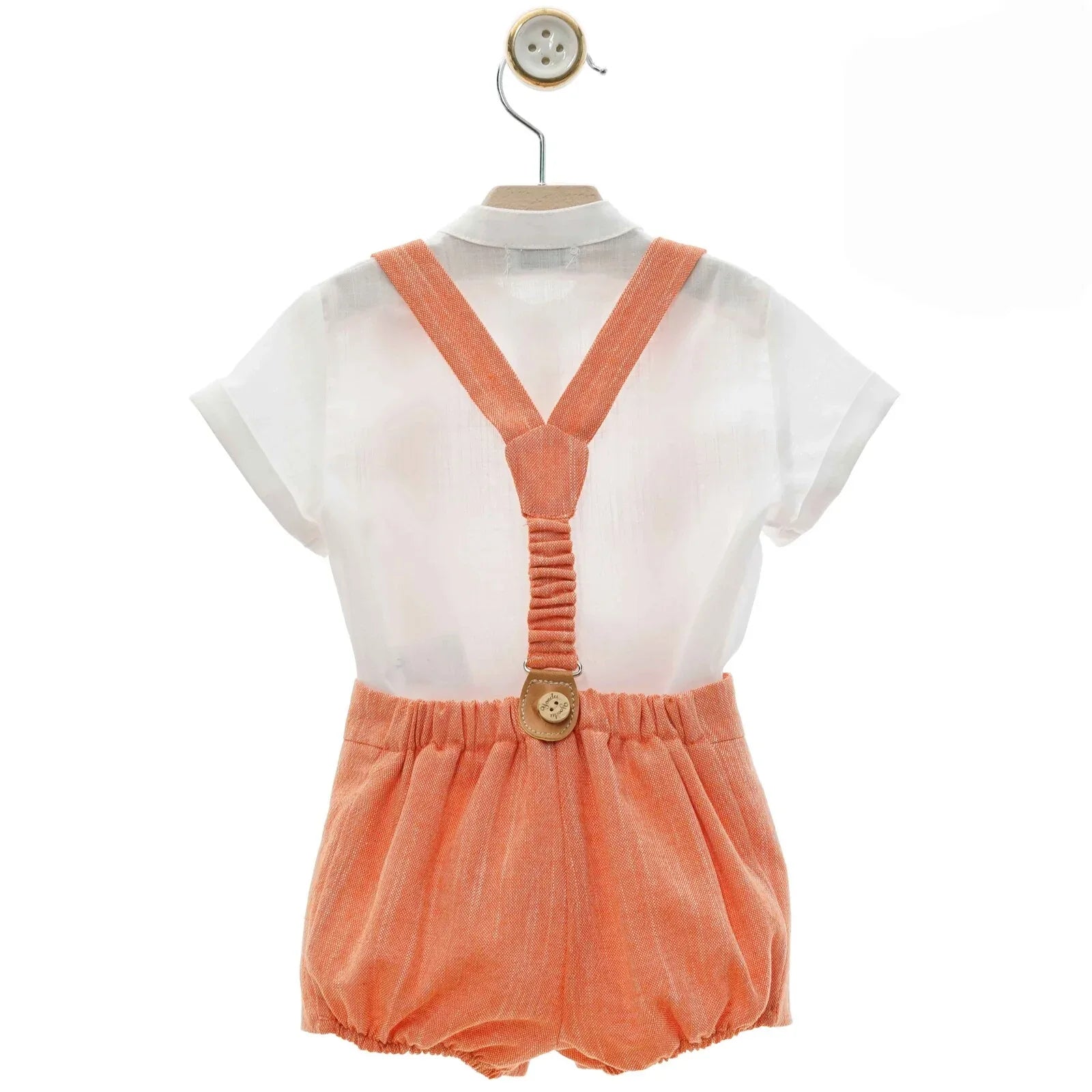 Conjunto camisa blanca y short naranja "Corales" - PARDALETS