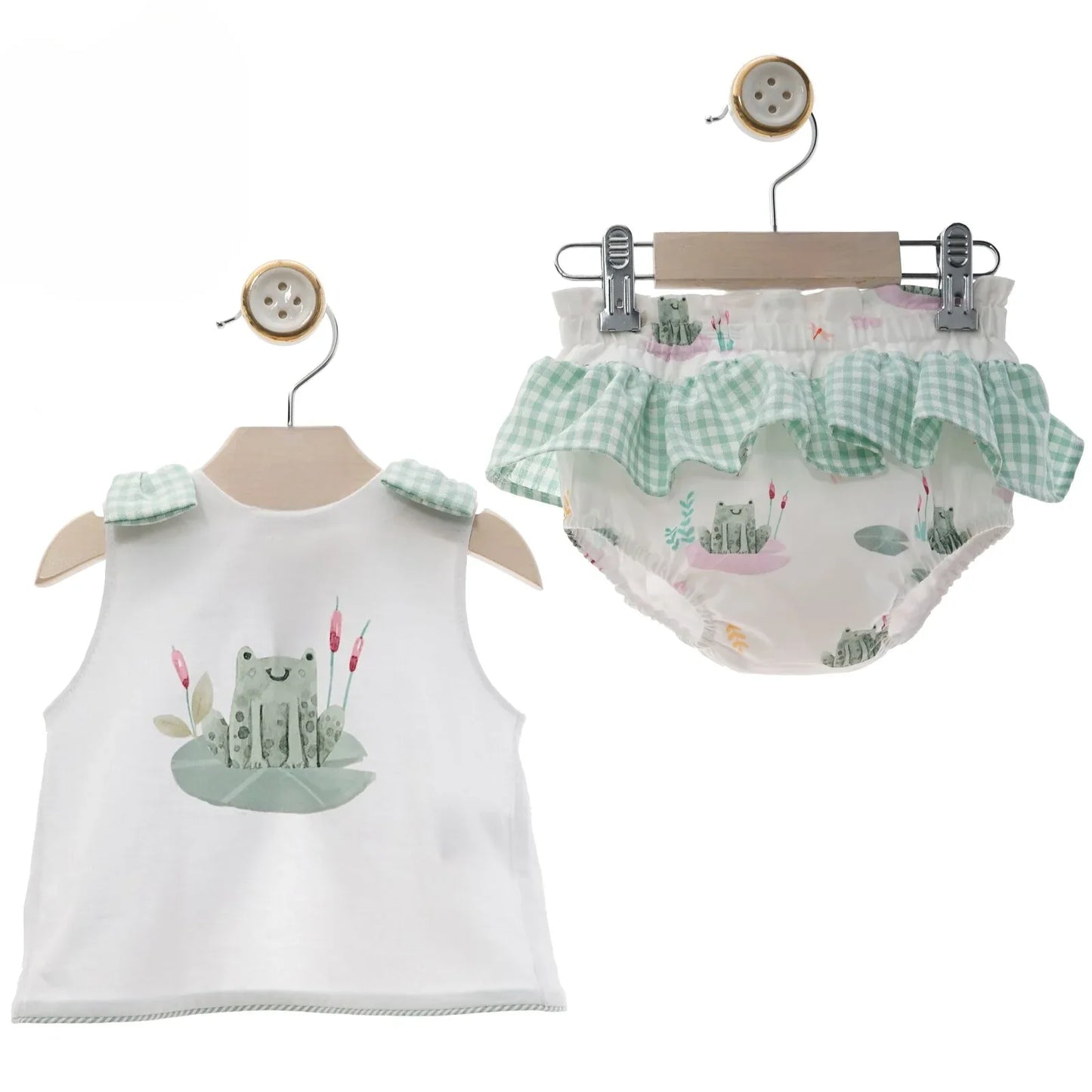 Conjunto camiseta ranita y culote volantes "Sirenas" - PARDALETS