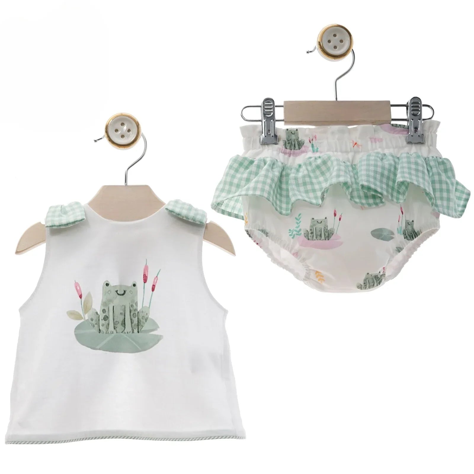 Conjunto camiseta ranita y culote volantes "Sirenas" - PARDALETS