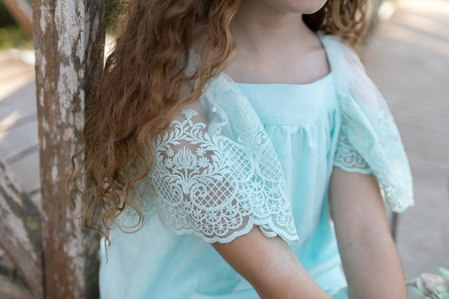 Vestido lino verde agua - PARDALETS