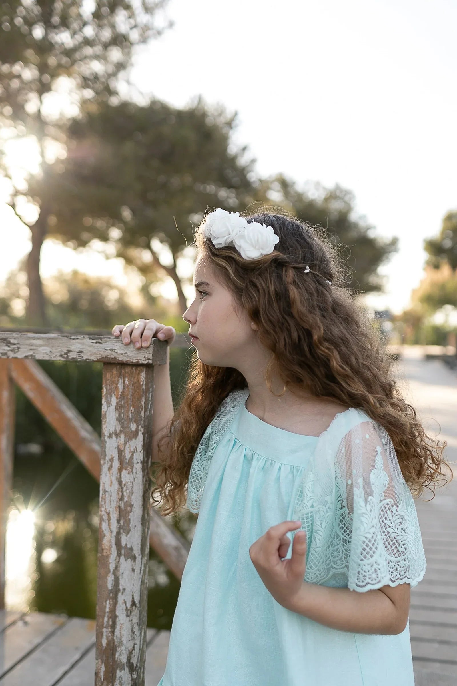 Vestido lino verde agua - PARDALETS