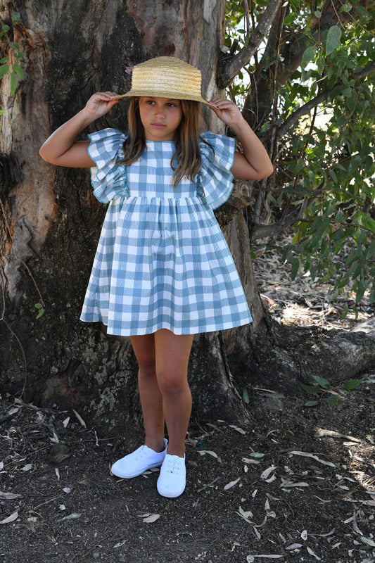 Vestido cuadro grande verde pato - PARDALETS