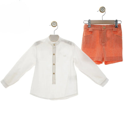 Conjunto camisa y short naranja "Corales" - PARDALETS