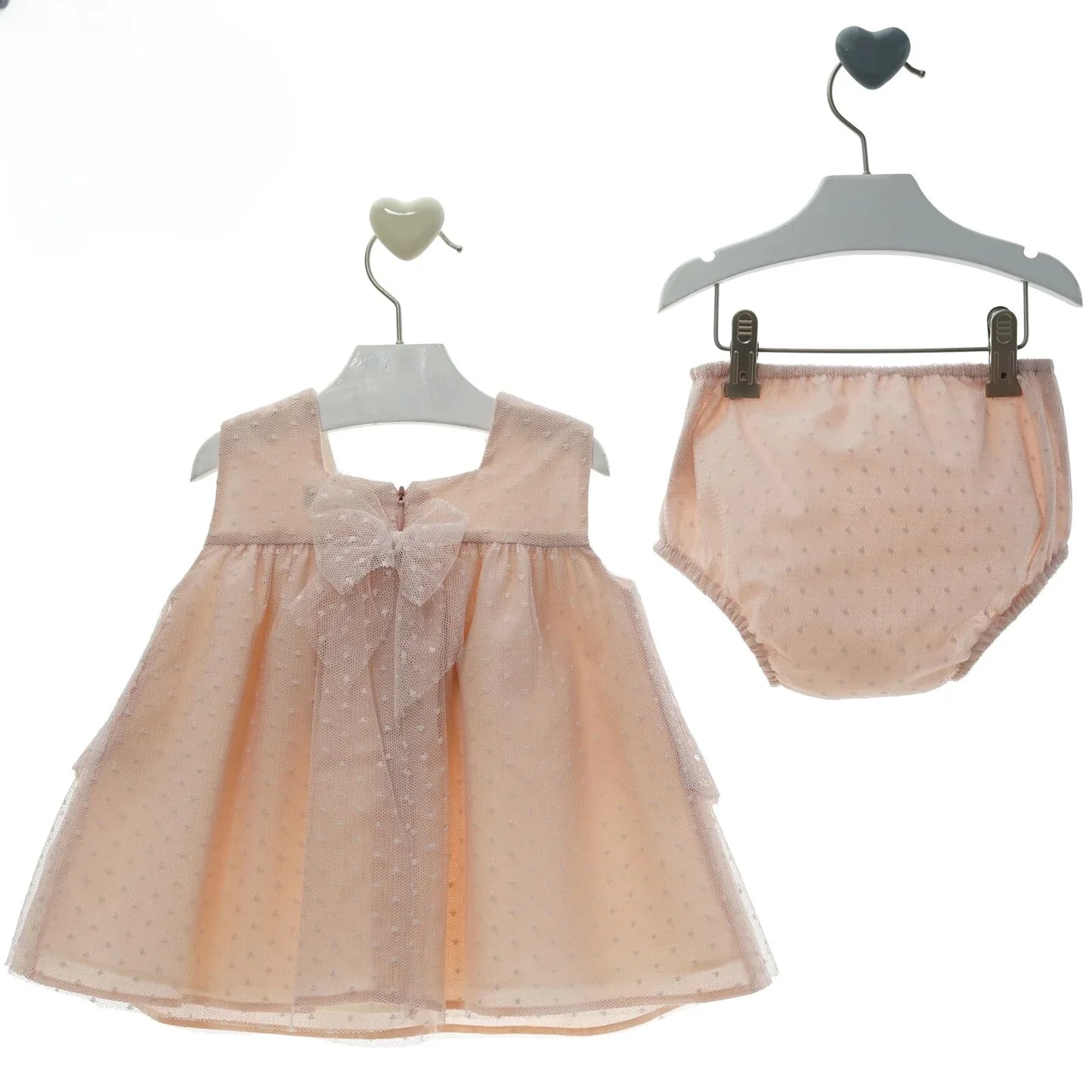 Vestido con braguita tul rosa empolvado "Dafne" - PARDALETS