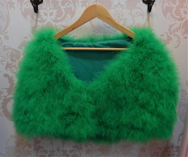 Estola plumas avestruz verde - PARDALETS