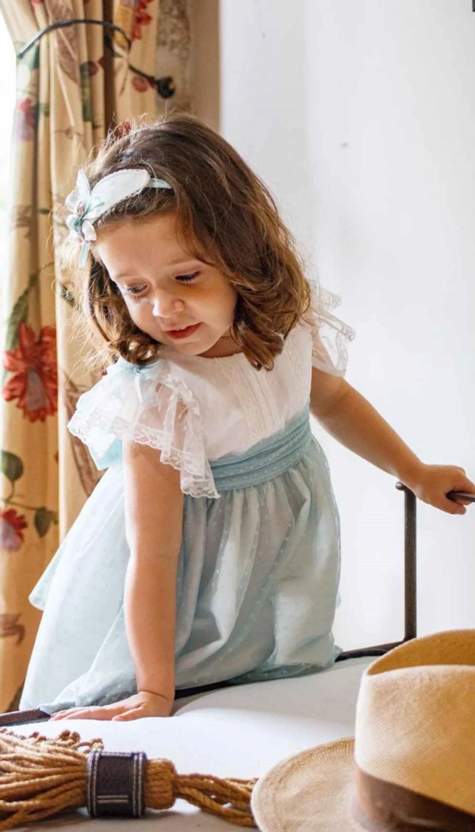 Vestido tul de plumeti verde "Sofia" - PARDALETS