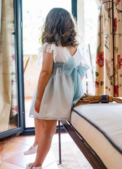 Vestido tul de plumeti verde "Sofia" - PARDALETS