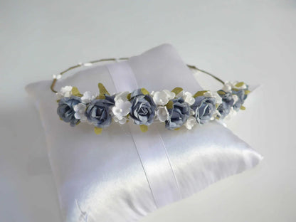 Corona flores azules y blancas - PARDALETS