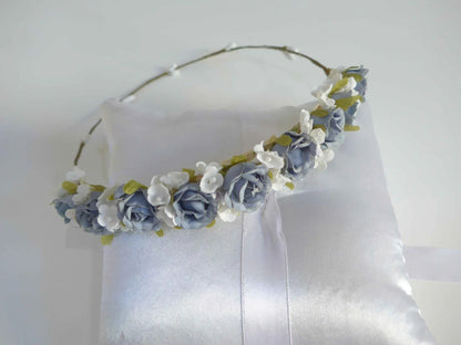 Corona flores azules y blancas - PARDALETS