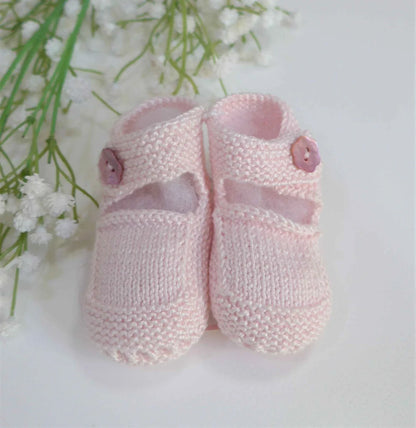 Patucos rosa bebe hechos a mano - PARDALETS