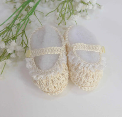 Merceditas beig con puntilla - PARDALETS