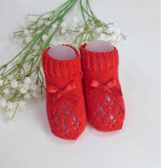 Patuco algodon rojo y lazito rojo