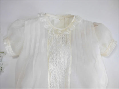 Pelele organza beig con puntilla - PARDALETS