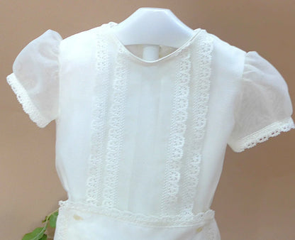 Conjunto camisa organza beig y braguita - PARDALETS