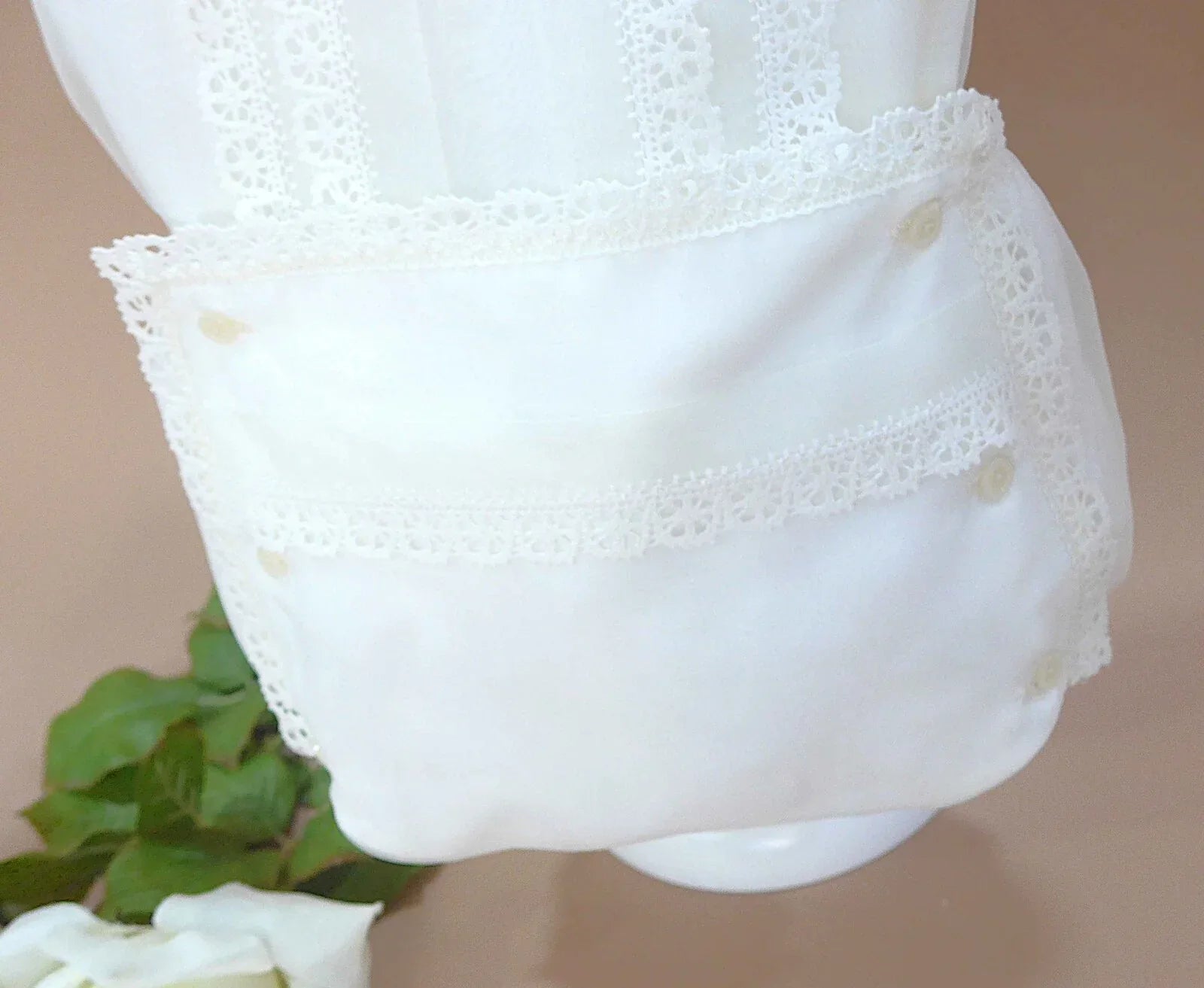 Conjunto camisa organza beig y braguita - PARDALETS