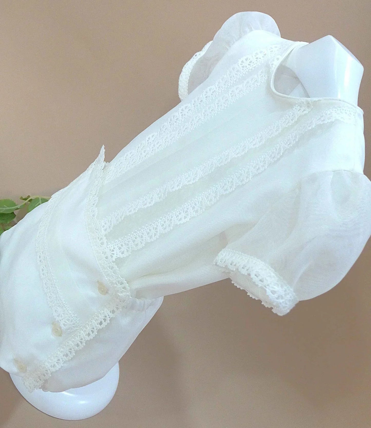 Conjunto camisa organza beig y braguita - PARDALETS