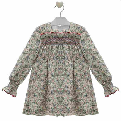 Vestido florecitas con nido abeja "Shangai" - PARDALETS