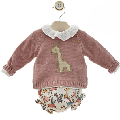 Conjunto 3 piezas jirafa rosa - PARDALETS