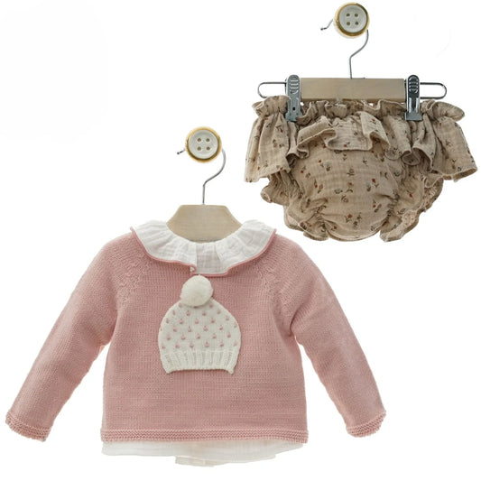 Conjunto 3 piezas gorrito rosa - PARDALETS