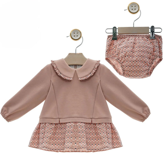 Vestido punto rosa maquillaje "Collage" - PARDALETS