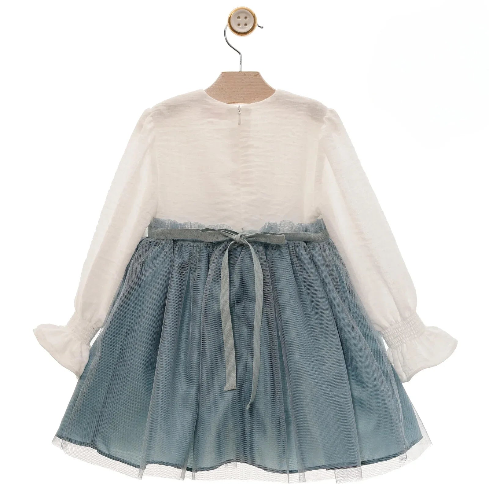 Vestido blanco y azul porcelana "Lienzo" - PARDALETS