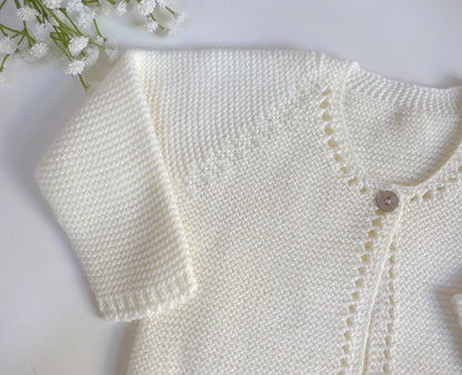 Chaqueta larga punto bobo beig - PARDALETS