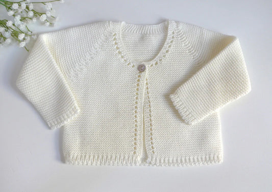 Chaqueta larga punto bobo beig - PARDALETS