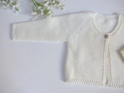 Chaqueta larga punto bobo beig - PARDALETS