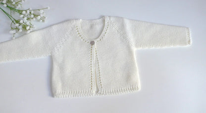 Chaqueta larga punto bobo beig - PARDALETS