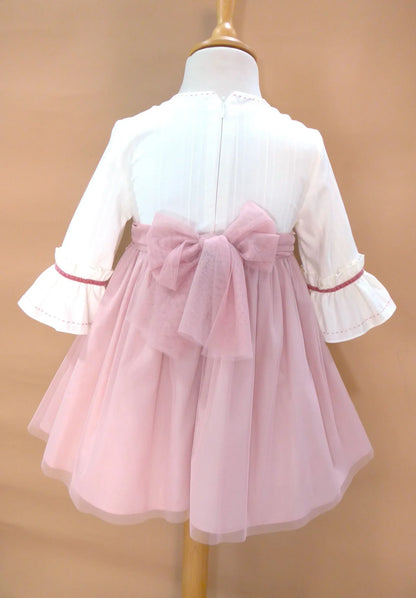 Vestido beig y falda tul rosa maquillaje "Manila" - PARDALETS
