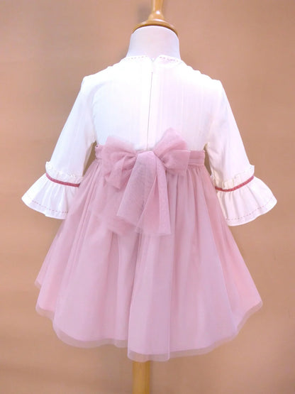 Vestido beig y falda tul rosa maquillaje "Manila" - PARDALETS