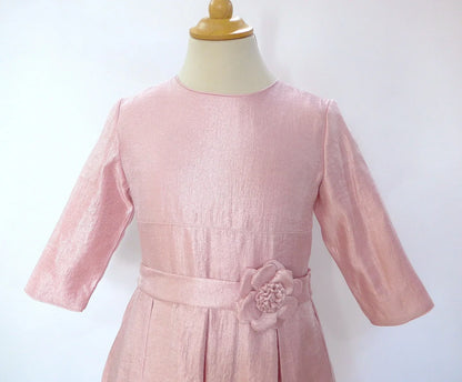 Vestido rosa con manga francesa - PARDALETS