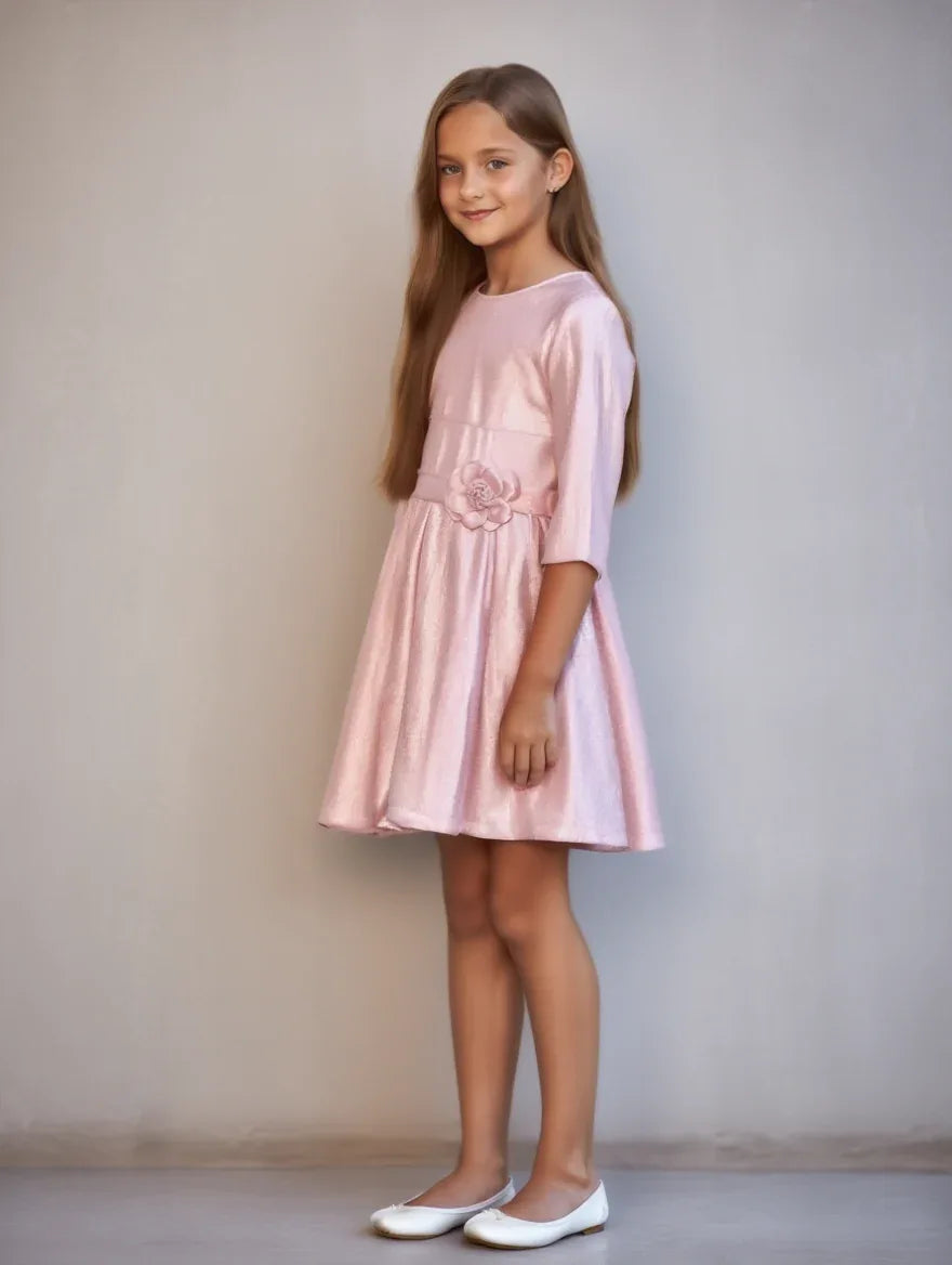 Vestido rosa con manga francesa - PARDALETS