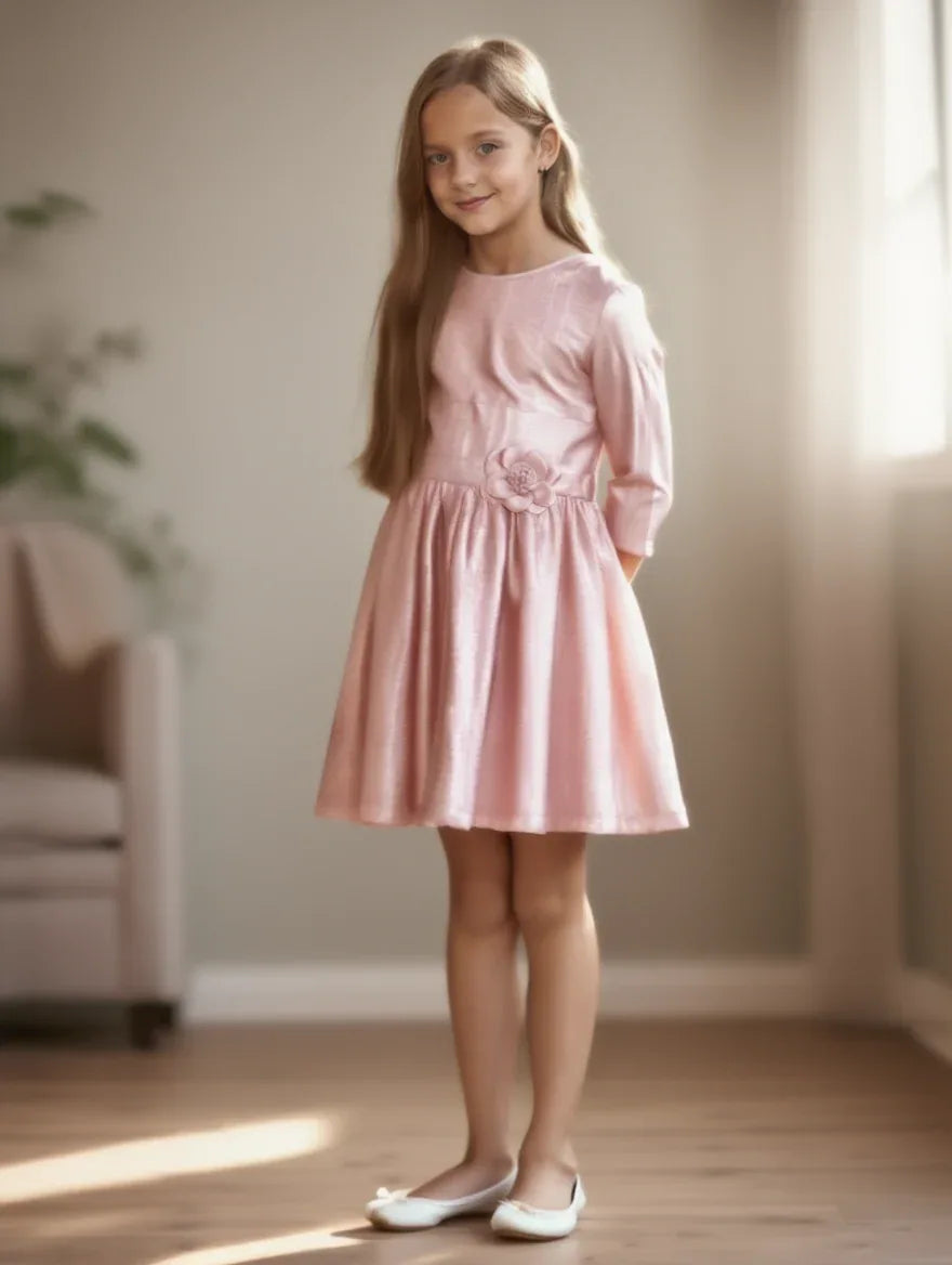 Vestido rosa con manga francesa - PARDALETS