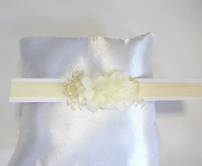 Diadema elastica 2 flores beig - PARDALETS