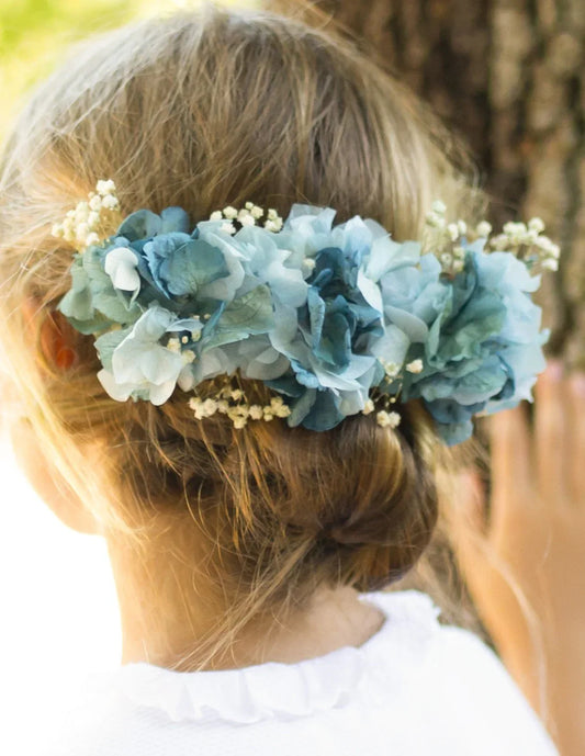 Media corona hortensias azules - PARDALETS