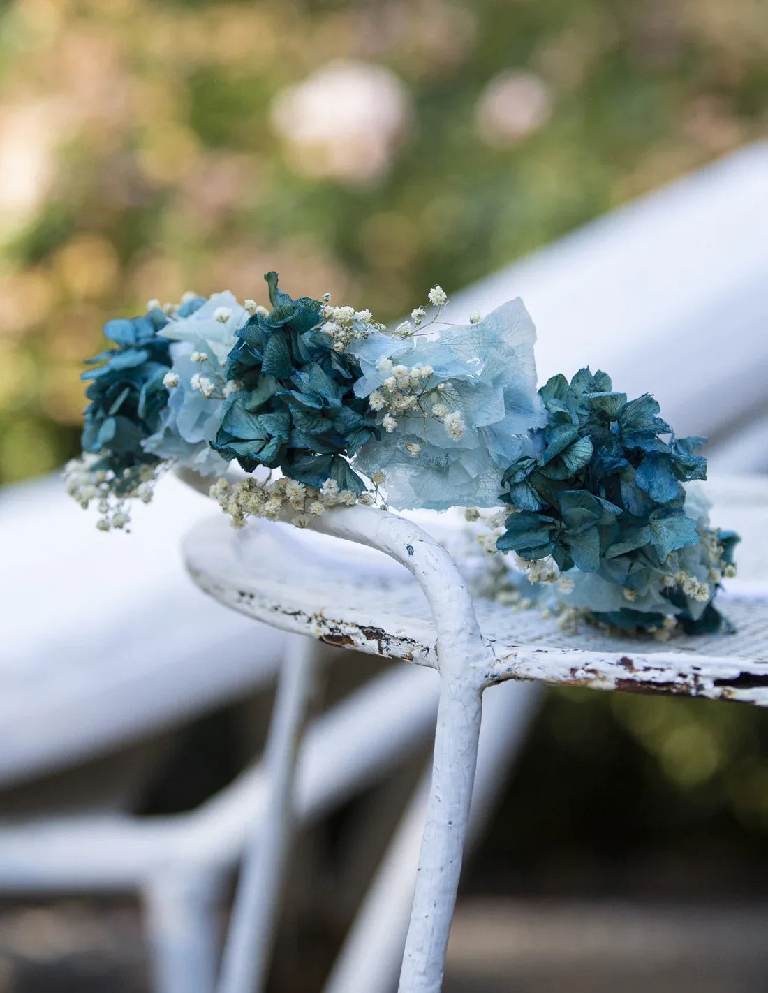 Media corona hortensias azules - PARDALETS