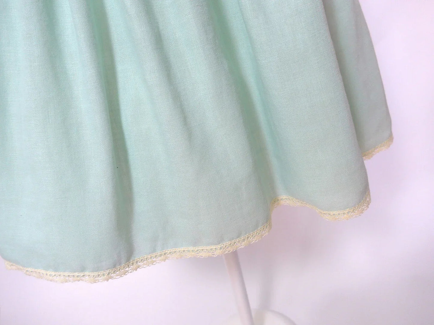 Vestido lino verde agua y beig - PARDALETS