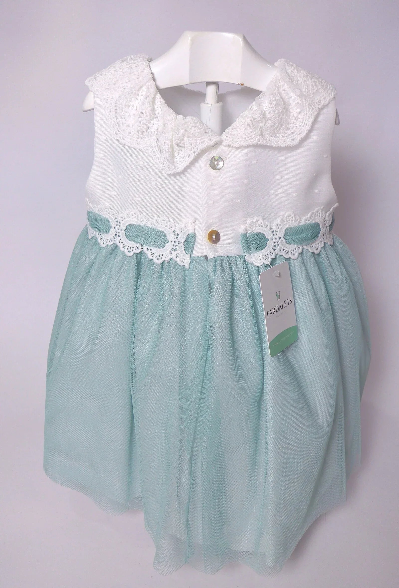 Vestido tul verde empolvado - PARDALETS