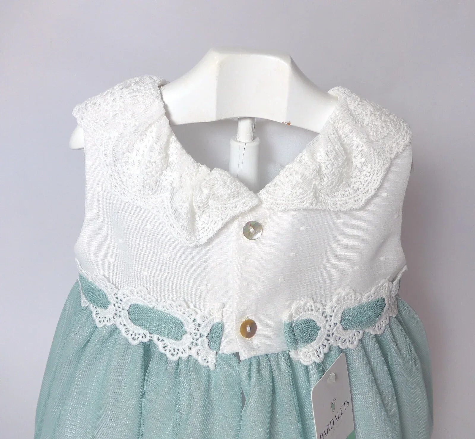 Vestido tul verde empolvado - PARDALETS