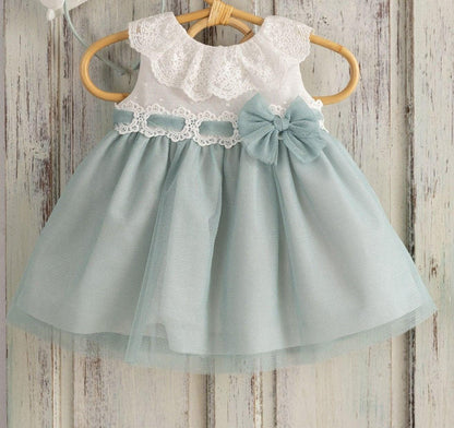 Vestido tul verde empolvado - PARDALETS