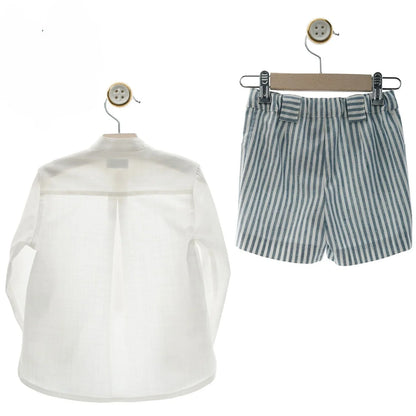 Conjunto camisa y short rayas azules "Damas" - PARDALETS