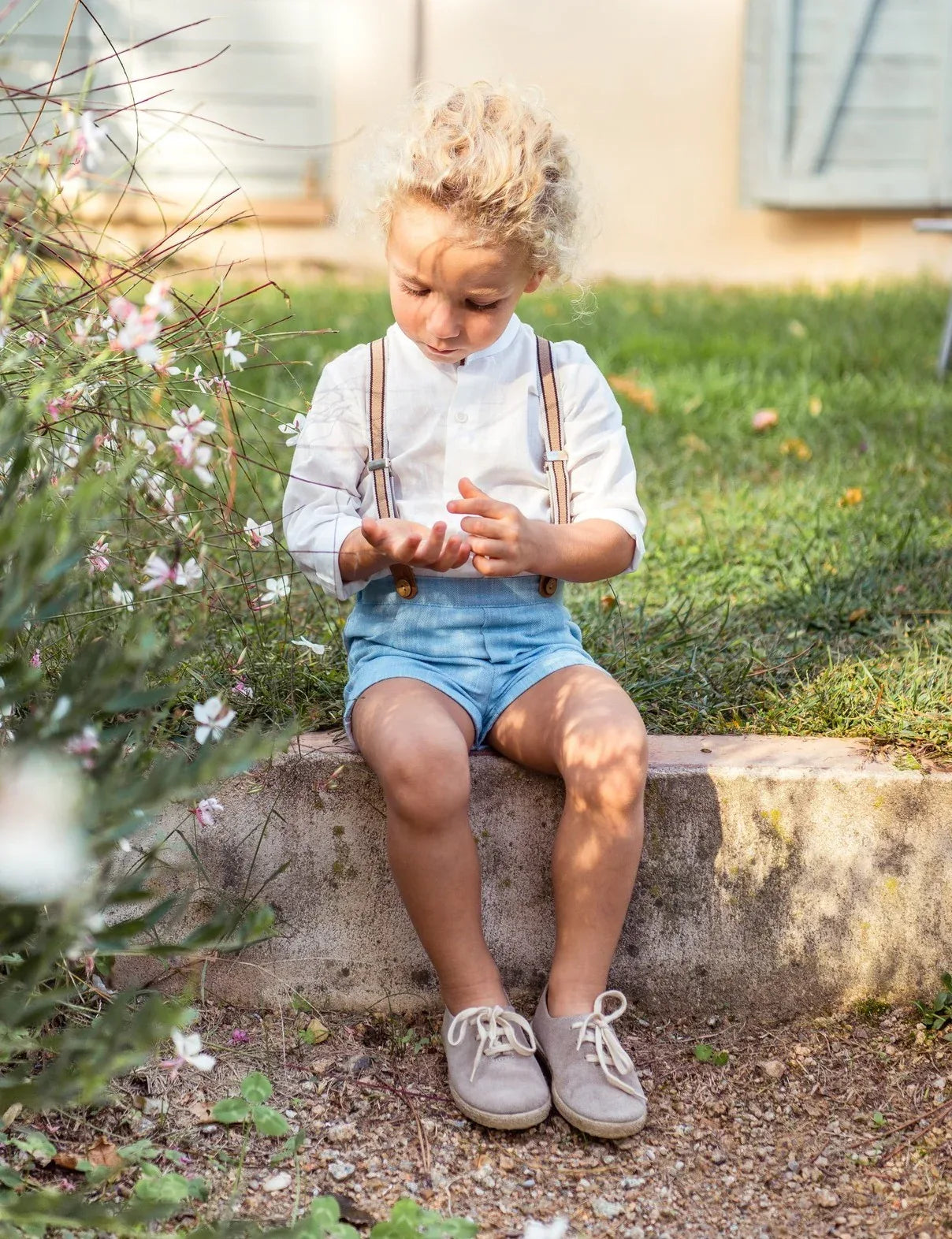 Conjunto camisa y short azul con tirantes "Medieval" - PARDALETS