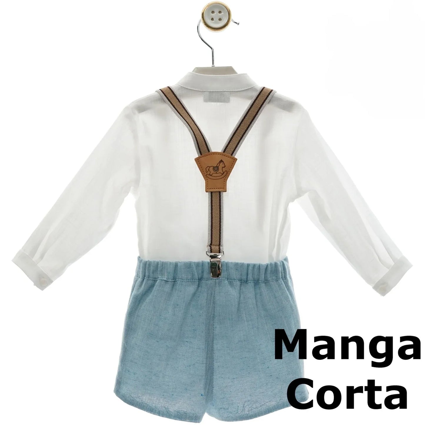 Conjunto camisa y short azul con tirantes "Medieval" - PARDALETS